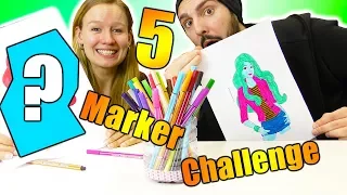 5 MARKER CHALLENGE mit Barbie! Kaan VS Kathi im Ausmal-Duell! Wer kann besser malen?