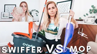 SWIFFER VS O-CEDAR BUCKET SPIN MOP/WHICH KILLS MORE GERMS?/THIS VS THAT