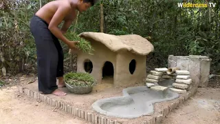 Rescue Abandoned Puppies Building Mud House Dog And Fish Pond For Red Fish (Reversed)