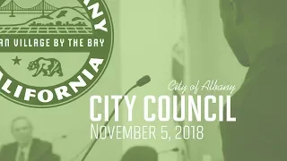 Albany City Council - Nov. 5, 2018