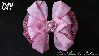 Красивые бантики из репсовой ленты Канзаши Мастер класс Grosgrain ribbon bow Laco de fita