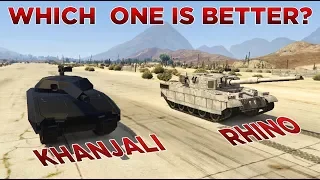 GTA 5 -  RHINO TANK VS TM-02 KHANJALI