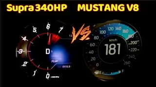 Ford Mustang GT V8 vs 2019 Toyota Supra Acceleration 0-200 100 - 200km/h