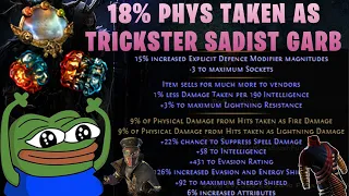 MIRROR Crafting a Gravicius i86 Trickster Sadist Garb for Valdo Farmers - 3.23 Affliction League