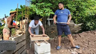 sieving sand for the work to continue house update