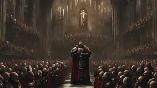A Choir of 40k Guardsmen Performing AoT's Sawano's Yousee Power in a Chapel