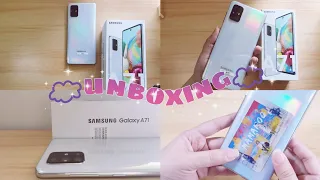 ☁️ aesthetic unboxing: samsung galaxy A71 🍂 prism crush silver