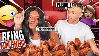Acting "RATCHET"  To See How My BOYFRIEND Reacts...*HILARIOUS* Chicken Mukbang mukprank