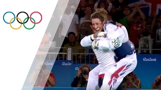 Jade Jones celebrates defending her Taekwondo crown