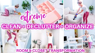 CLEAN DECLUTTER ORGANIZE WITH ME 2021 | SPEED CLEANING MOTIVATION | CLOSET DECLUTTER TRANSFORMATION