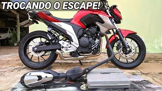 COLOCANDO O ESCAPE ORIGINAL NA FAZER 250CC!