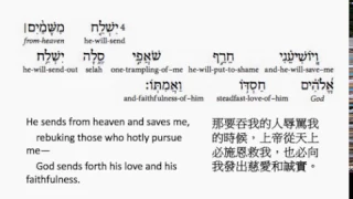 Psalm 57: Hebrew interlinear audio Bible 希伯來文聖經:詩篇第五十七篇