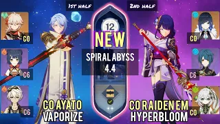 C0 Ayato Vaporize & C0 Raiden Hyperbloom | Spiral Abyss 4.4 Floor 12 - 9 Stars | Genshin Impact