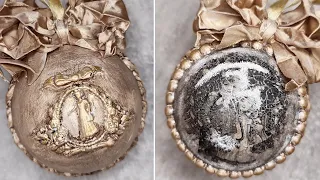 SURPRISING DIY Christmas Ornaments that WILL Make You SO Happy! Decoupage @crazyruthdiy