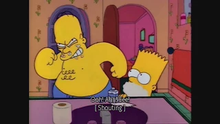 Homer Teaches Bart To Shave