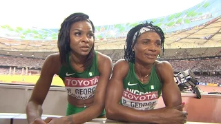 WCH 2015 Beijing  - Team Nigeria 4x400m Relay Women Heat 1