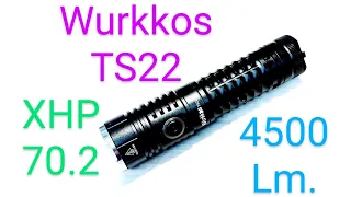 Wurkkos TS22 Led Taschenlampen 4500 Lumen XHP70.2 EDC Review Flashlight Beamshots keine WK03 FC12