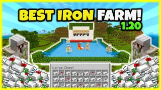 BEST IRON FARM EVER! (500 IRON/HOUR!) In Minecraft Bedrock 1.20