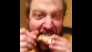 Justin Vernon (of Bon Iver) enjoying his chicken