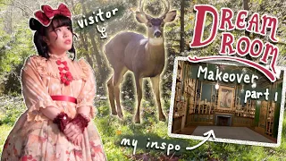 Designing my Dream Sewing Studio Part 1 | Art Nouveau x Dark Academia Inspired | Deer visit