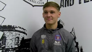 Aran Fitzpatrick speaks after making his first team debut