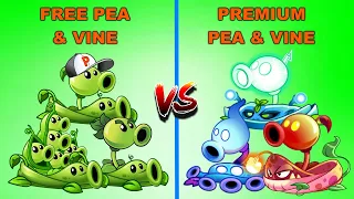 Team PEA & VINE Free vs Premium - Who Will Win ? - PvZ 2 Team Plant vs Team Plant