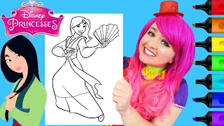 Coloring Mulan Disney Princess Coloring Page Prismacolor Paint Markers | KiMMi THE CLOWN