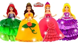 DIY Making Play Doh Sparkle Dresses for Disney Princesses