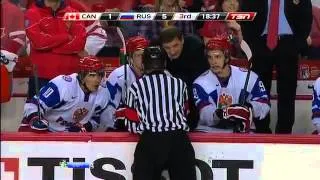 CONNOLLY struck APALKOV Canada   Russia) U20 Hockey World Championship 2012