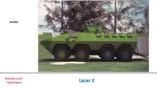 MRAP Cougar compared to Lazar 2, mine resistant vehicle specifications  comparison