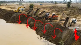 New Update Incredible Fill Up Deep Pond With Best Work Machines Numerous Dumping Truck & Wheel Loade