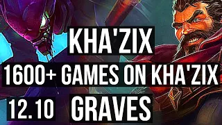 KHA'ZIX vs GRAVES (JNG) | 3.6M mastery, 8 solo kills, 16/2/10, 1600+ games | KR Master | 12.10