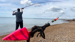 Sea Fishing U.K -CHASING  Plaice and Dodging DOGS