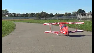 RC Plane No Crash   FMS Pitts S1 Scale Display Short Landing