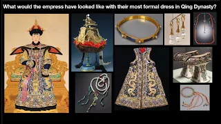Qing dynasty jewelry and dress: The empress with her most formal dress in Qing dynasty. 大清皇后的朝服