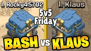 THE BIGGEST 5v5 FRIDAY IN HISTORY: BASH VS KLAUS! - Clash of Clans