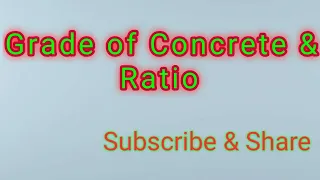 Grade of Concrete & Ratio.  Difference between M20 & C20