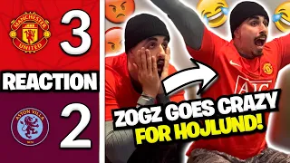 MAN UTD FAN GOES CRAZY 🤣 REACTION TO MAN UTD 3-2 ASTON VILLA | MAN UTD VS ASTON VILLA MATCH REACTION