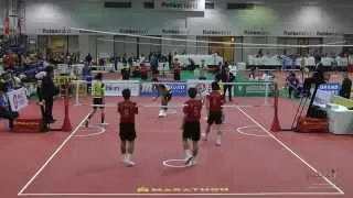 Kings Cup 2014 Sepak Takraw Malaysia vs. Korea - Team event semi final 1st regu