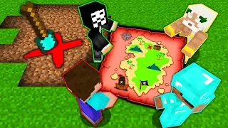 Minecraft Battle: NOOB vs PRO vs HACKER vs GOD: SECRET TREASURE MAP Challenge in Minecraft Animation