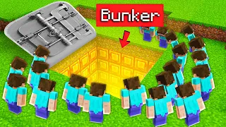 100 Noobs essayent de piller mon Bunker en Bedrock...