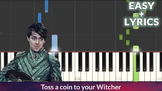 Toss a Coin to Your Witcher EASY Piano Tutorial + Lyrics