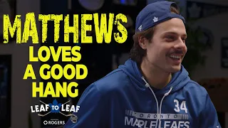 Matthews Loves a Good Hang | Leaf to Leaf with Auston Matthews and Michael Bunting