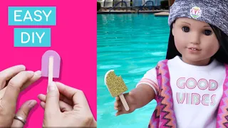 How To Make a Mini Glitter Popsicle for Your Doll  | Doll DIY | @AmericanGirl