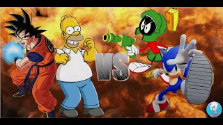 MUGEN - Request - Homer + Goku VS Sonic + Marvin - See Description