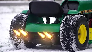 Homemade EXHAUST For John Deere Race TRACTOR MOWER !?🔥⚡