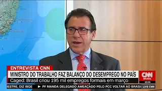 Ministro do Trabalho faz balanço do desemprego do país em entrevista exclusiva à CNN | LIVE CNN