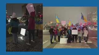 Houstonians with Ukrainian ties protest Russian invasion