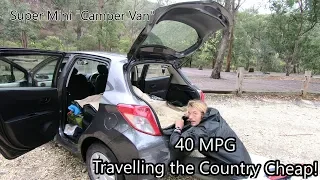 How We Sleep in a Tiny Toyota Yaris - Traveling the Country Cheap!