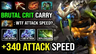 +340 ATTACK SPEED Brutal Hit Like a Truck with 2x Moon Shard Butterfly & Daedalus Crit Tiny Dota 2